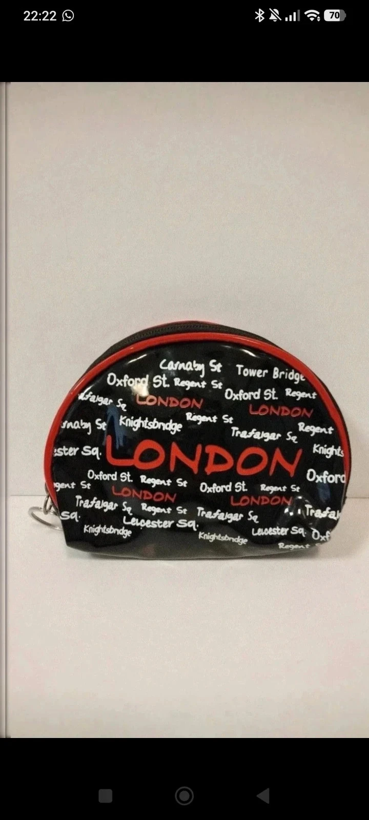 Carteira / estojo London preto vermelho com padrão de Londres com zíper 14x12 cm – photo 6